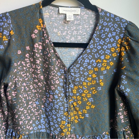 Treasure & Bond Multicolor Floral Dress - Size Large - Picture 5 of 7